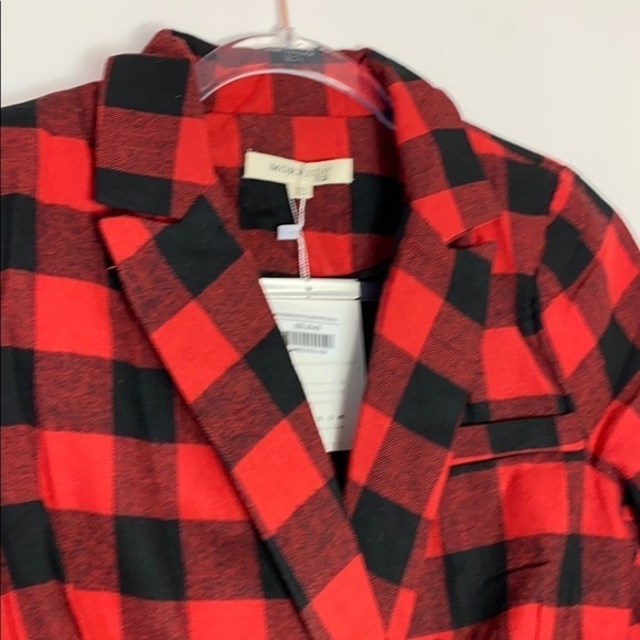 Morrisday the Label red buffalo plaid blazer XS NWT - Picture 3 of 9